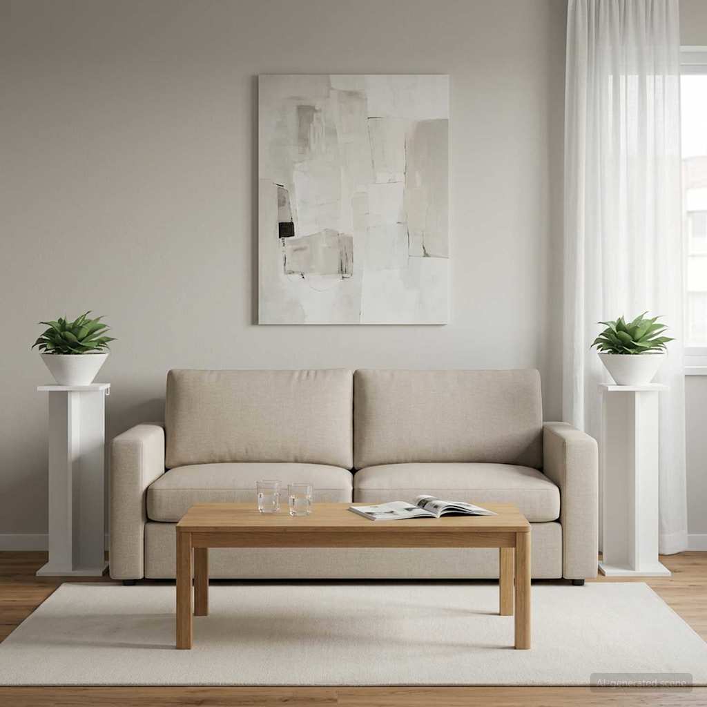 Supporto per piante 2 pcs Bianco 25 x 25,5 x 80,5 cm | homemem39