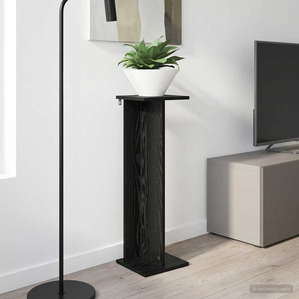 Supporto per piante Rovere Nero 25 x 25,5 x 80,5 cm | homemem39