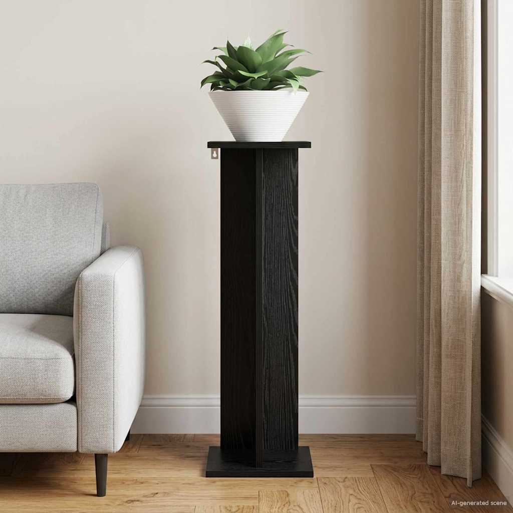 Supporto per piante Rovere Nero 25 x 25,5 x 80,5 cm | homemem39