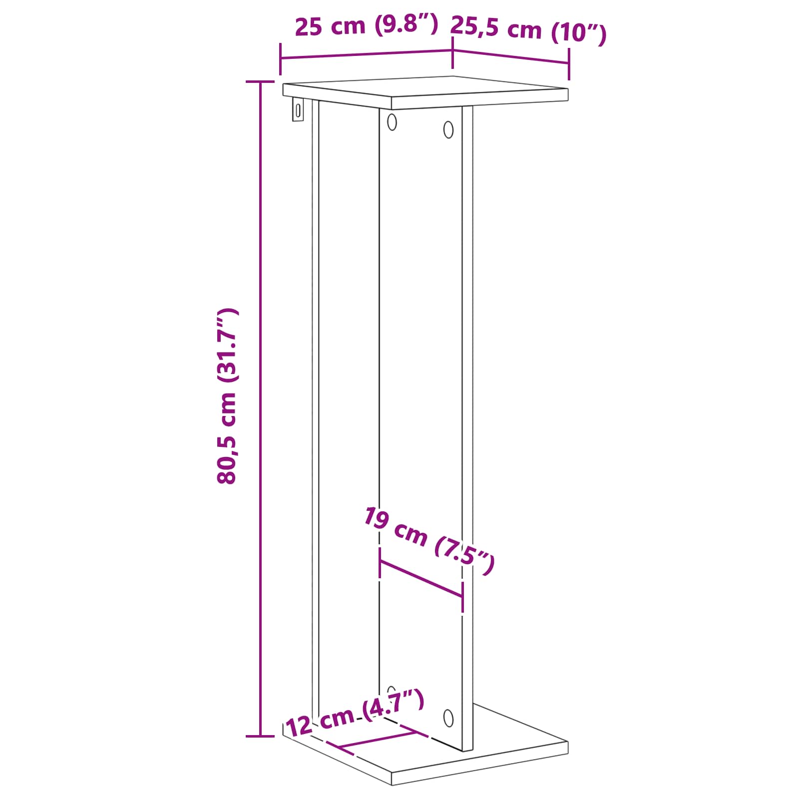 Supporto per piante 2 pcs Grigio Cemento 25 x 25,5 x 80,5 cm | homemem39