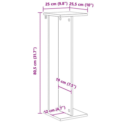 Supporto per piante 2 pz Legno antico 25 x 25,5 x 80,5 cm