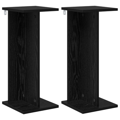 Supporto per piante 2 pcs Rovere Nero 25 x 25,5 x 60,5 cm