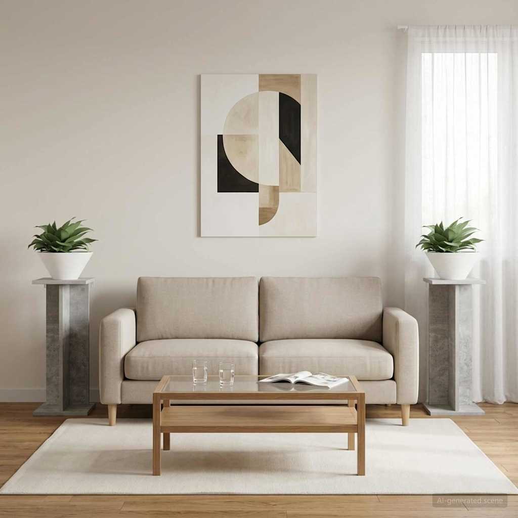 Supporto per piante 2 pcs Grigio Cemento 25 x 25,5 x 60,5 cm | homemem39