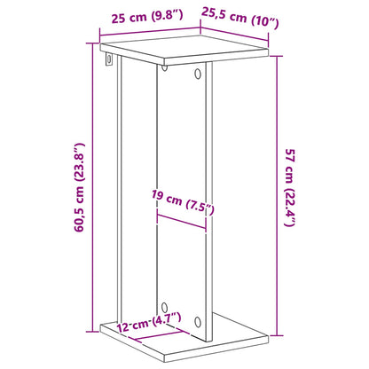 Supporto per piante 2 pz Legno antico 25 x 25,5 x 60,5 cm