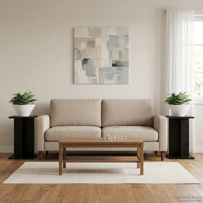 Supporto per piante 2 pcs Rovere Nero 25 x 25,5 x 40,5 cm | homemem39