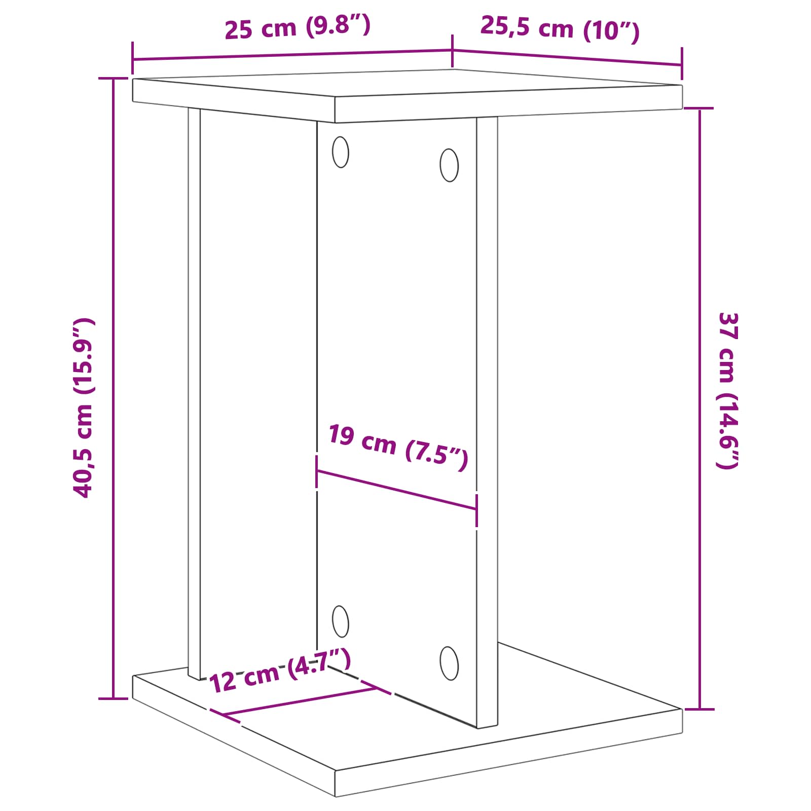 Supporto per piante 2 pcs Grigio Cemento 25 x 25,5 x 40,5 cm | homemem39