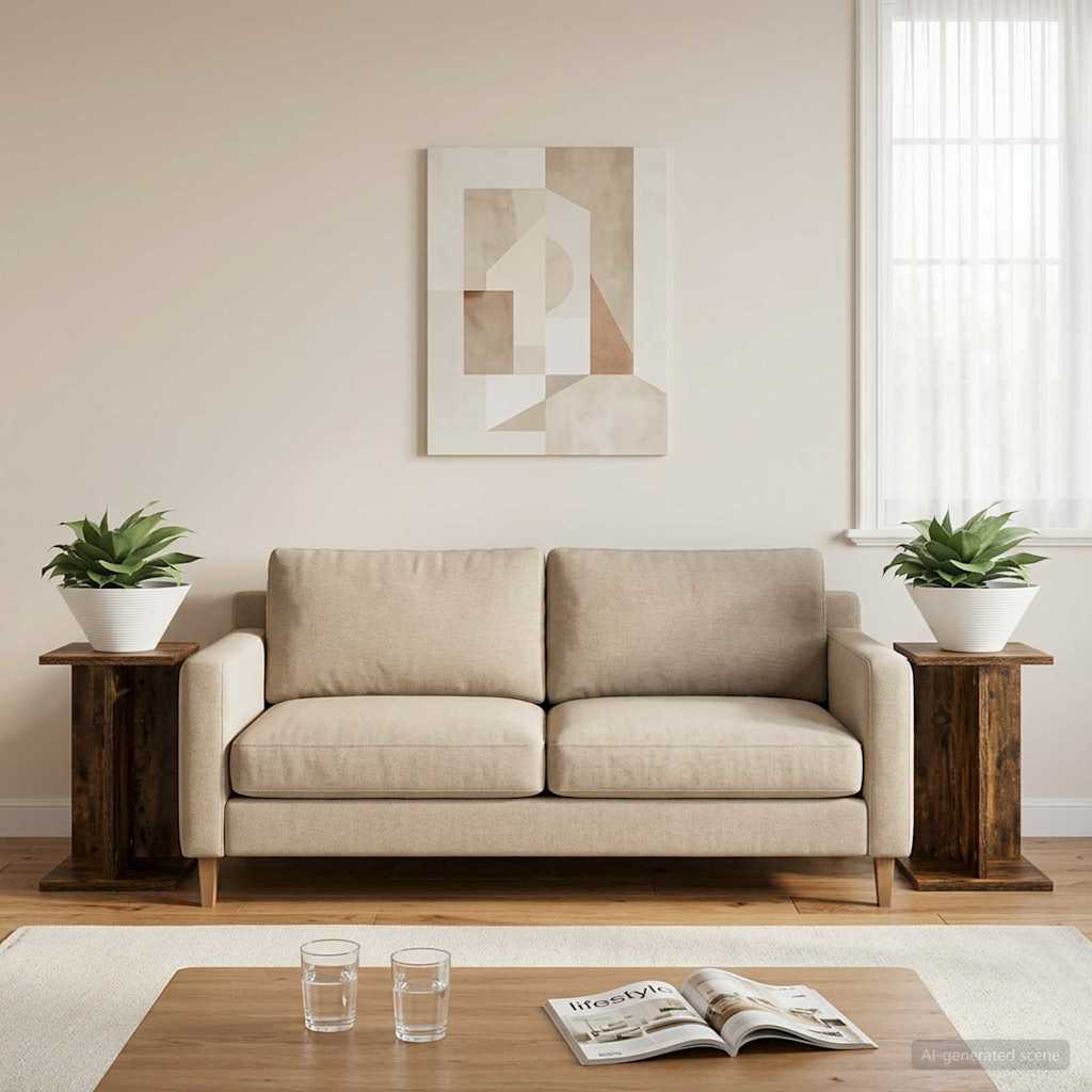 Supporto per piante 2 pcs Quercia Affumicata | homemem39