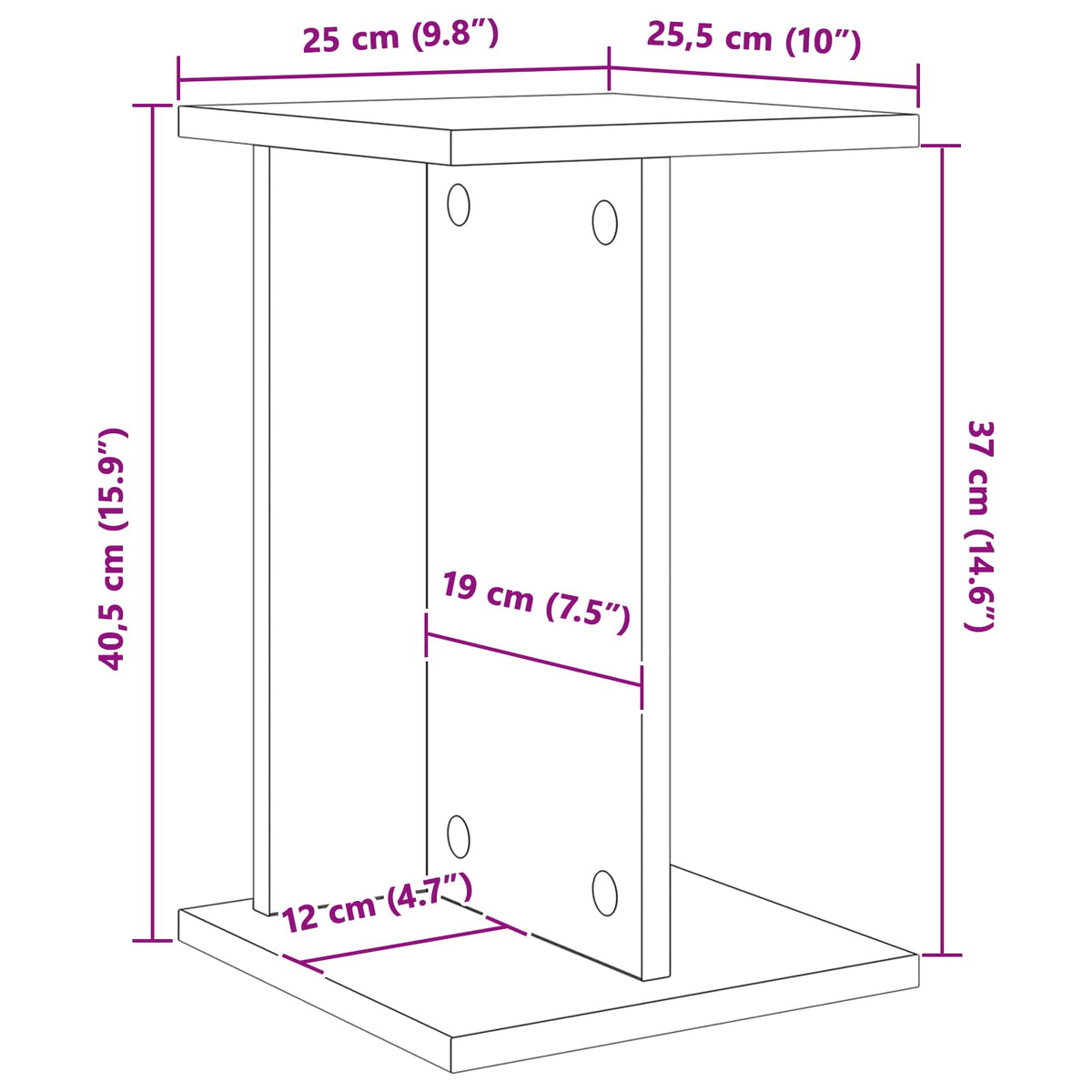 Supporto per piante Sonoma grigio 25 x 25,5 x 40,5 cm | homemem39