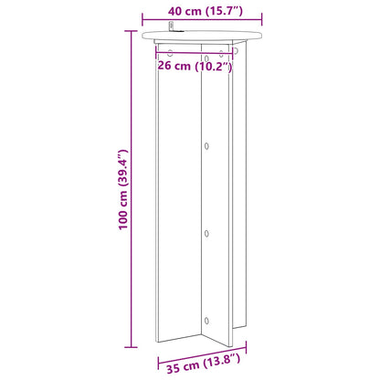 Supporto per piante 2 pz Rovere Sonoma Ø40 x 100 cm