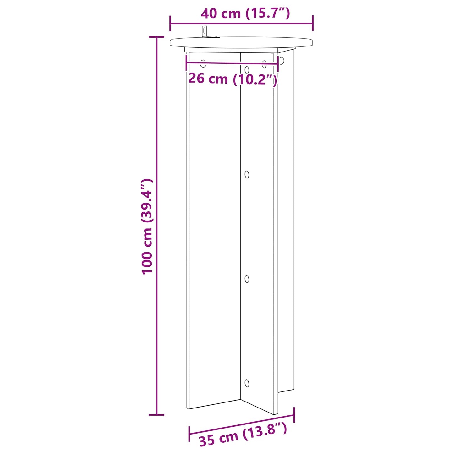 Supporto per piante 2 pz Grigio Cemento Ø40 x 100 cm