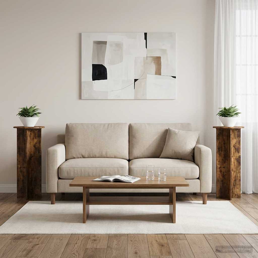 Supporto per piante 2 pcs Rovere Fumo Ø40 x 100 cm | homemem39