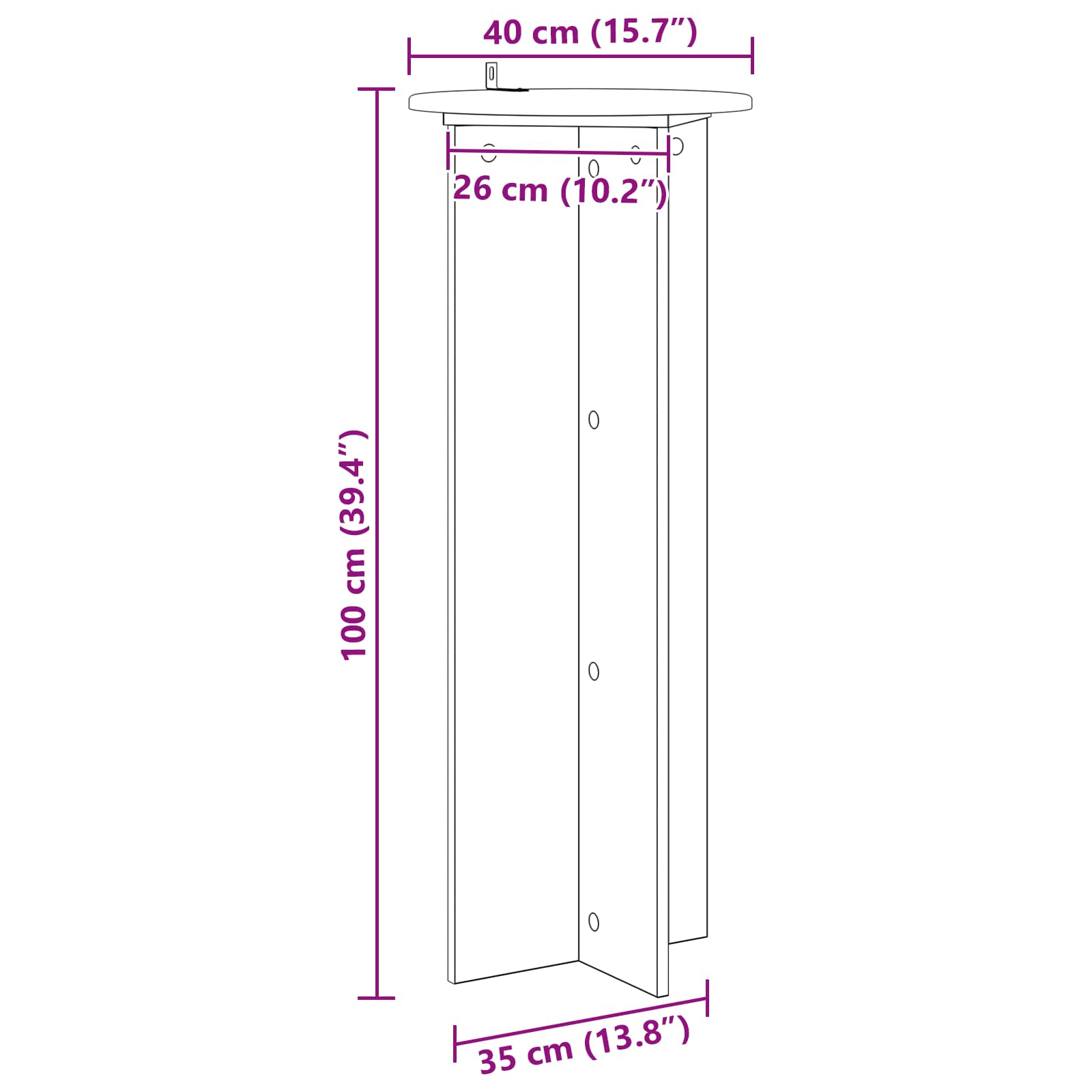 Supporto per piante 2 pcs Grigio Sonoma Ø40 x 100 cm | homemem39