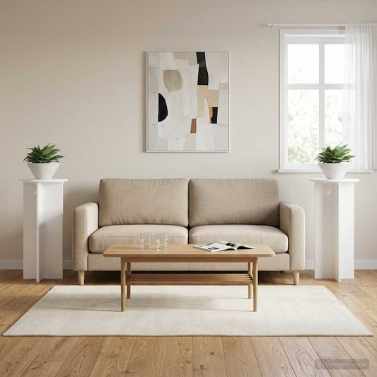 Supporto per piante 2 pz Bianco Ø40 x 80 cm - homemem39