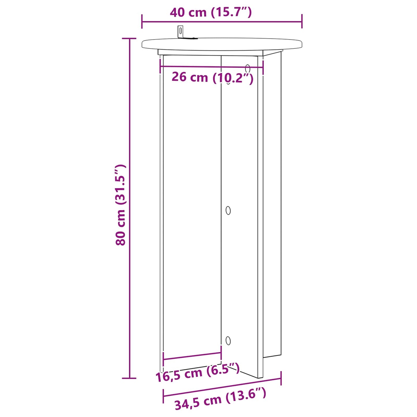 Supporto per piante 2 pz Rovere Sonoma 40 x 40 x 80 cm