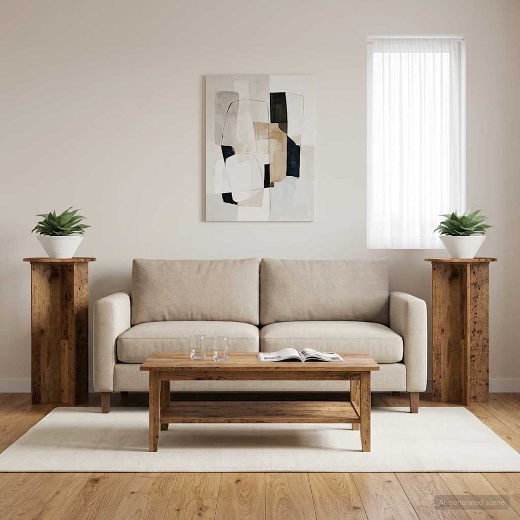 Supporto per piante 2 pcs Legno antico 40 x 40 x 80 cm | homemem39
