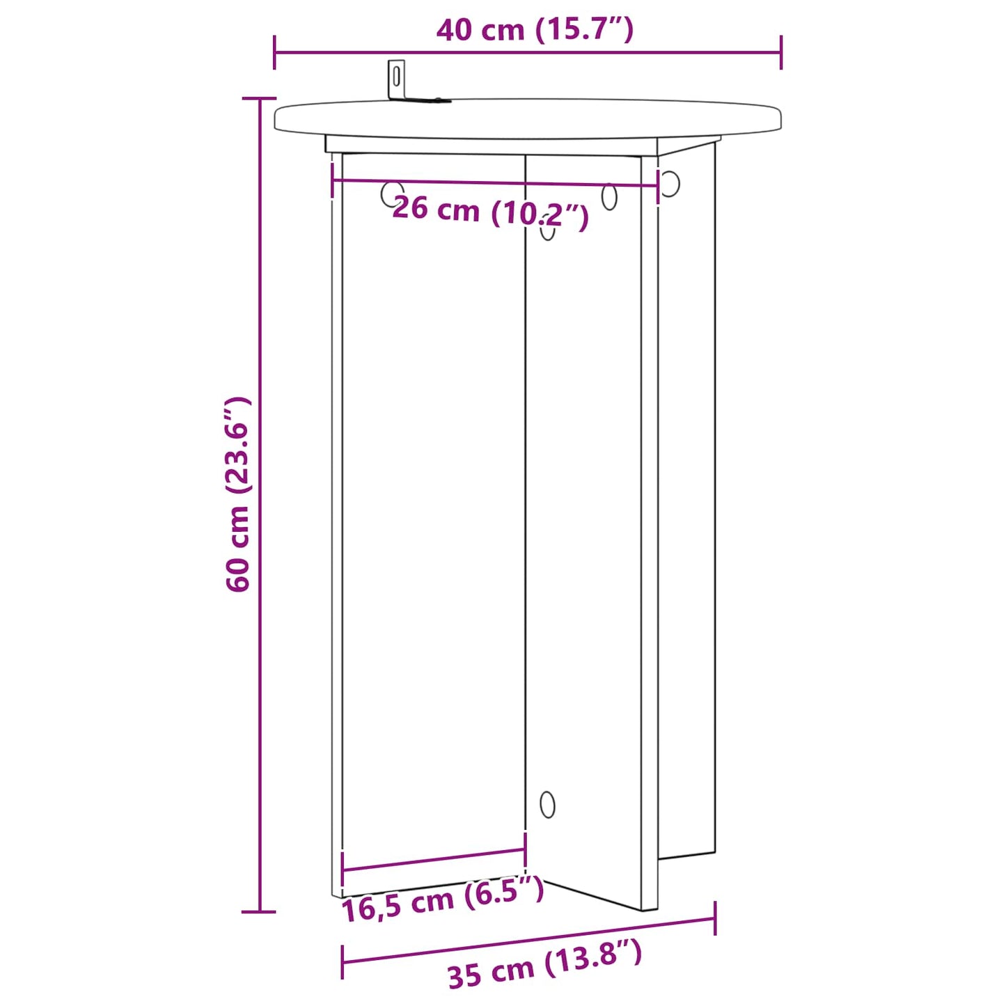 Supporto per piante 2 pz Rovere Artigianale Ø40 x 60 cm