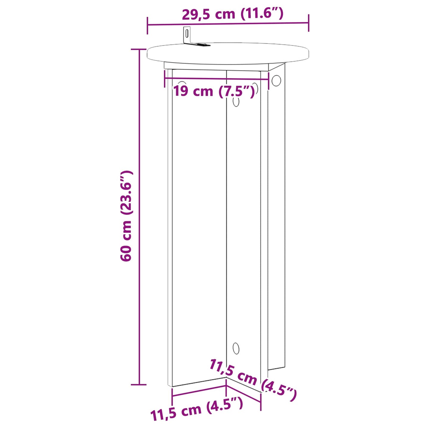 Supporto per piante 2 pz Bianco Ø29,5 x 60 cm