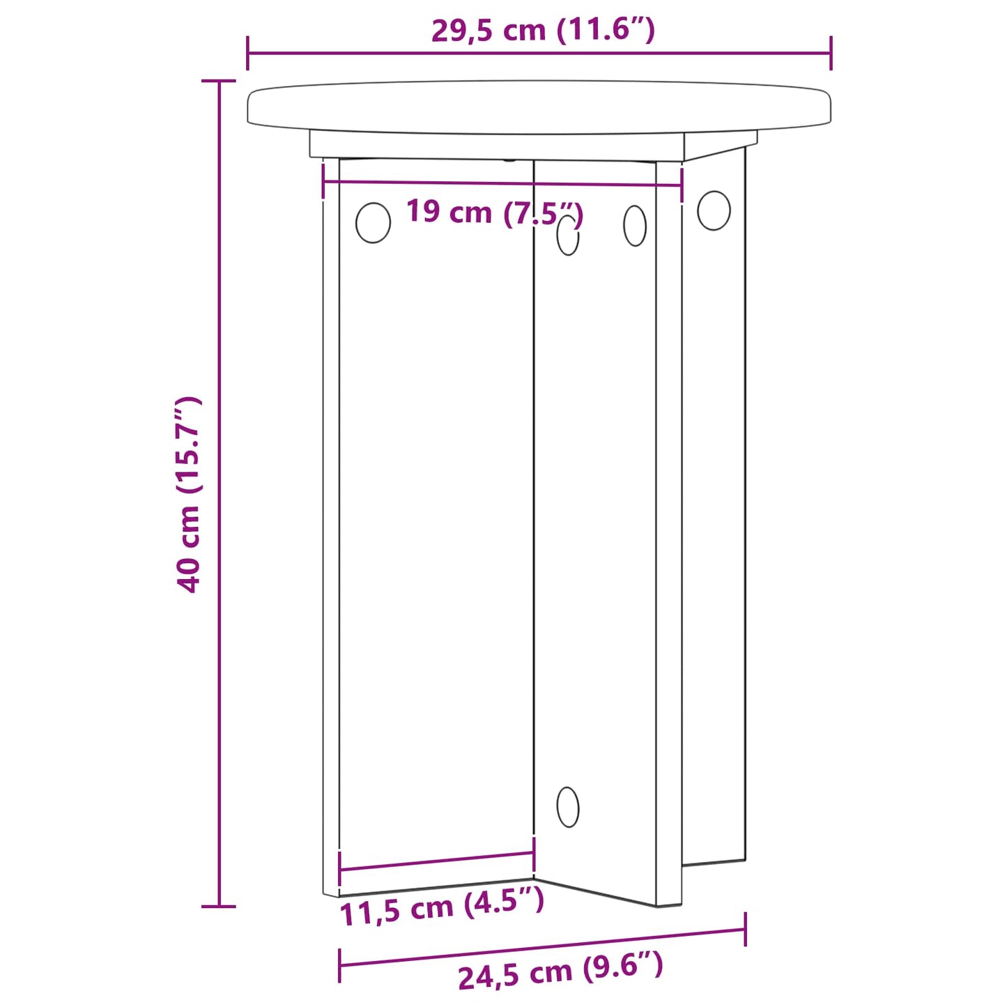 Supporto per piante 2 pz Nero Ø29,5 x 40 cm