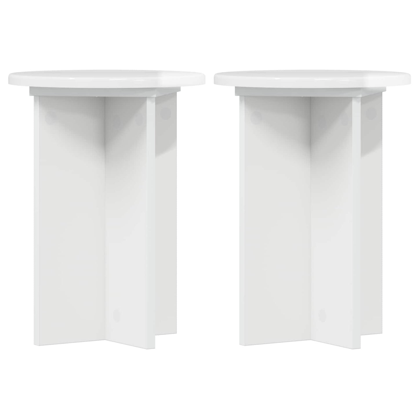 Supporto per piante 2 pcs Bianco Lucido Ø29,5 x 40 cm | homemem39