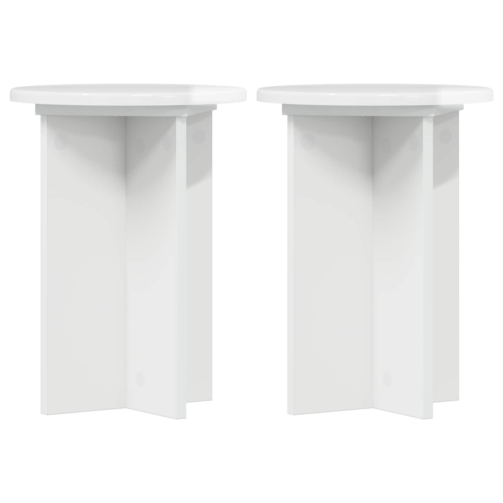 Supporto per piante 2 pcs Bianco Lucido Ø29,5 x 40 cm | homemem39