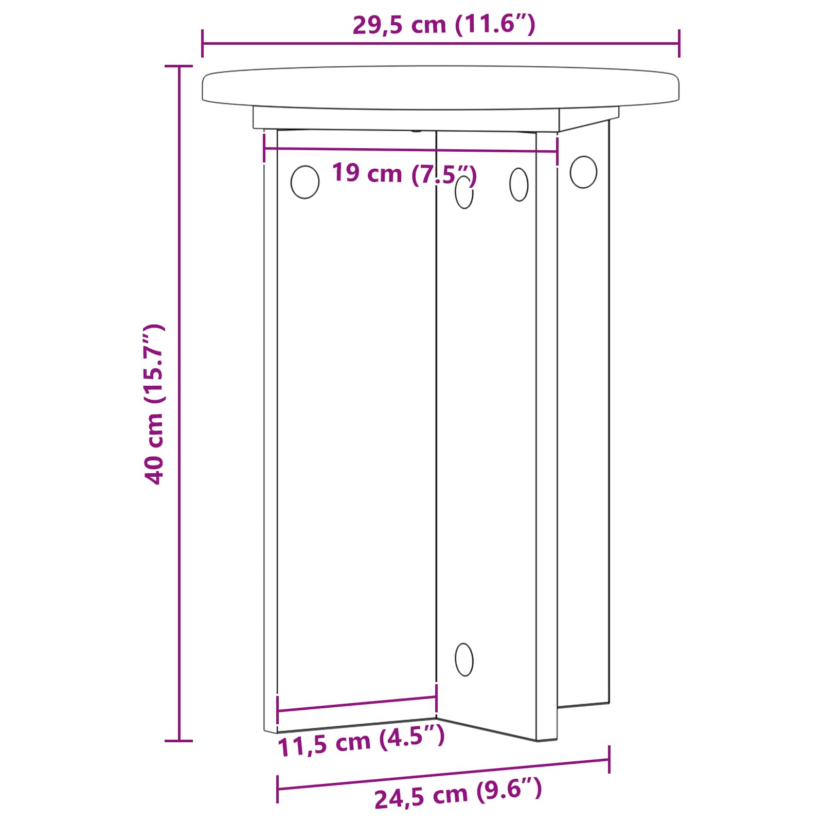 Supporto per piante 2 pcs Rovere Fumo Ø29,5 x 40 cm | homemem39