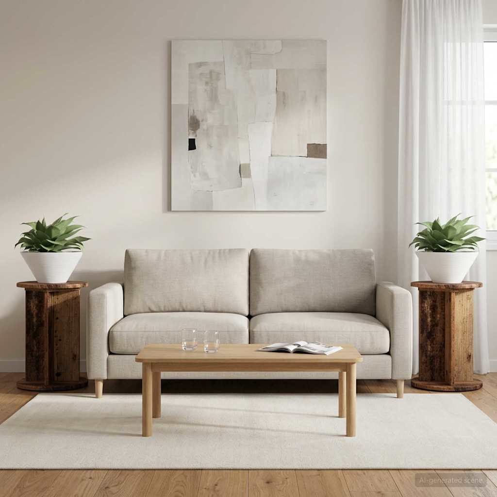 Supporto per piante 2 pcs Legno antico Ø29,5 x 40 cm | homemem39