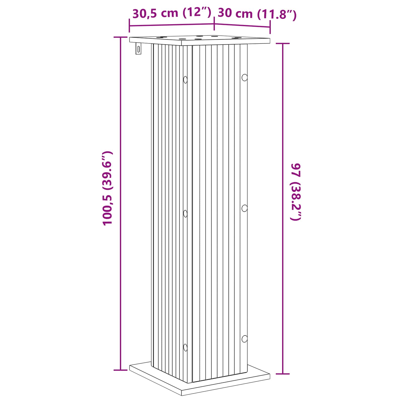 Supporto per piante 2 pcs Grigio Cemento 30,5 x 30 x 100,5 cm | homemem39