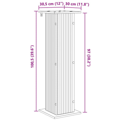 Supporto per piante 2 pz Legno antico 30,5 x 30 x 100,5 cm