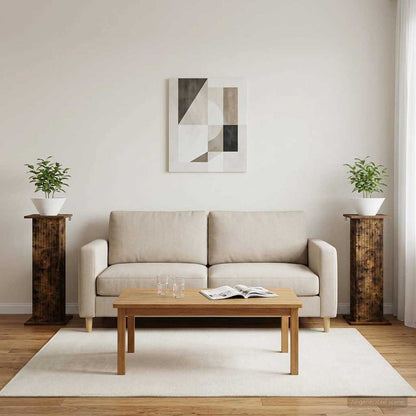 Supporto per piante 2 pcs Rovere Fumo 30,5 x 30 x 80,5 cm | homemem39