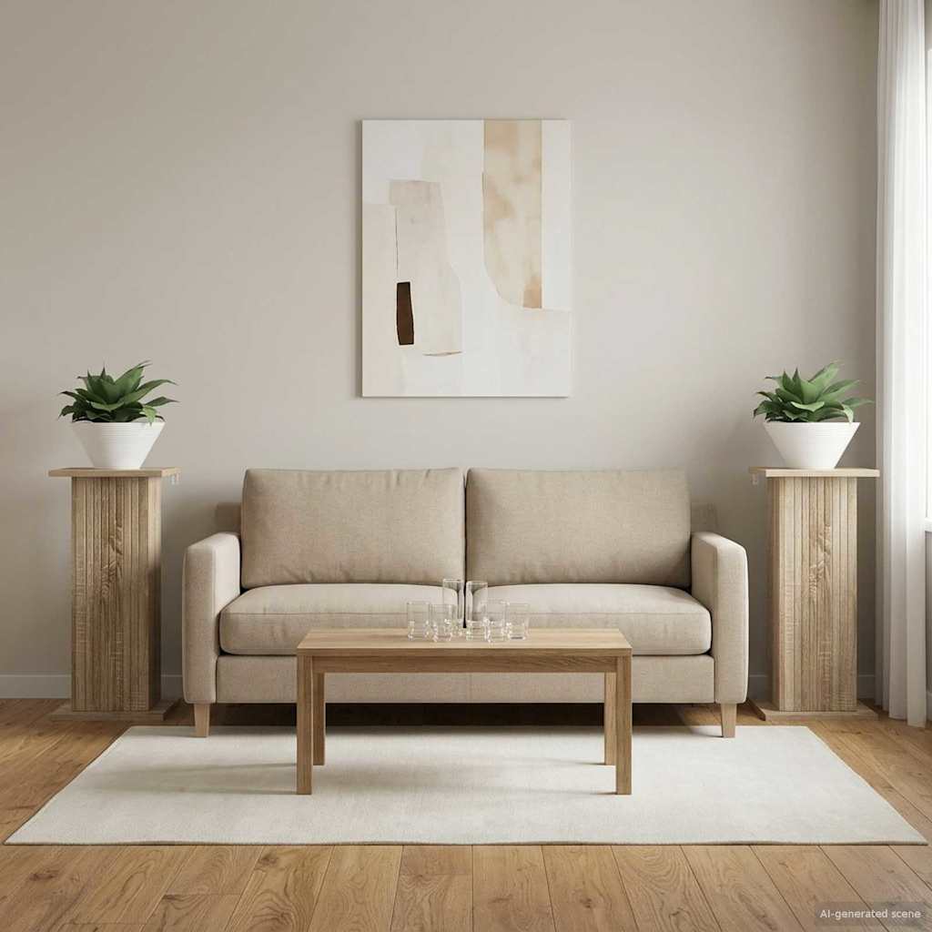 Supporto per piante 2 pcs Rovere Sonoma 30,5 x 30 x 60,5 cm | homemem39