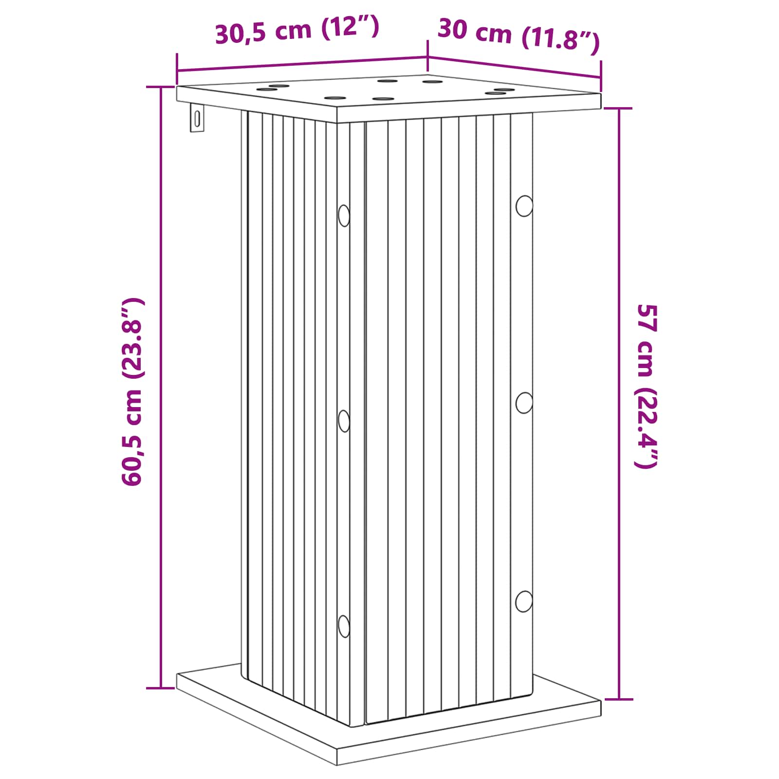 Supporto per piante Grigio Cemento 30,5 x 30 x 60,5 cm | homemem39