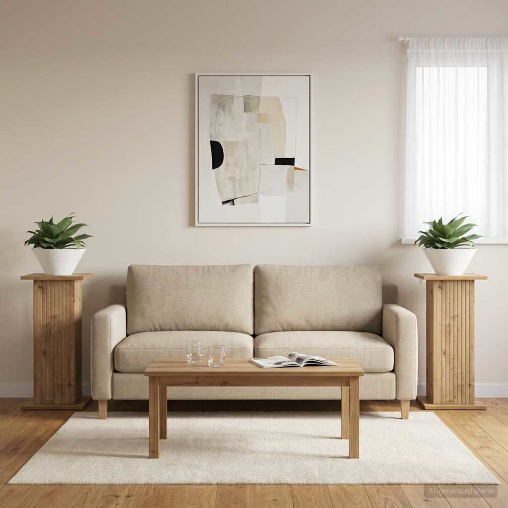 Supporto per piante 2 pcs Rovere Artigianale | homemem39