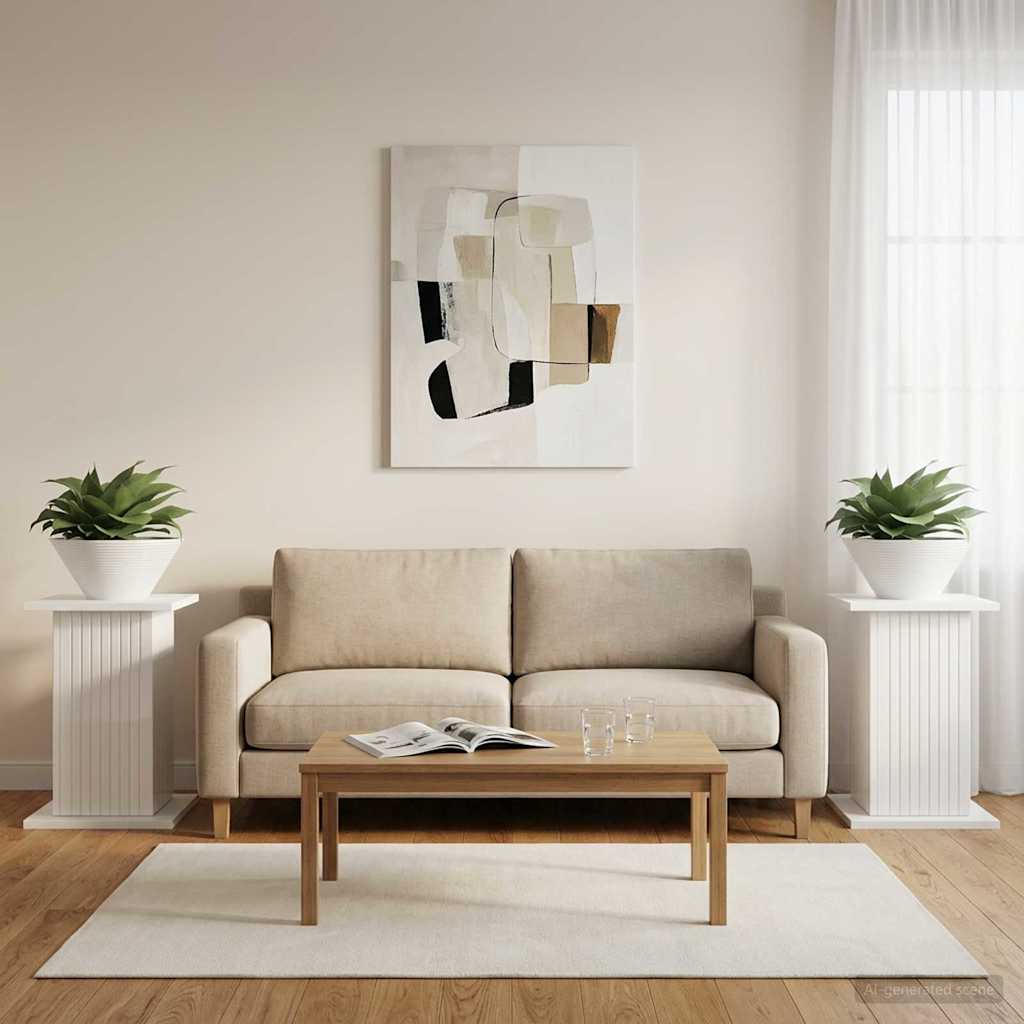 Supporto per piante 2 pcs Bianco Lucido 30,5 x 30 x 43 cm | homemem39