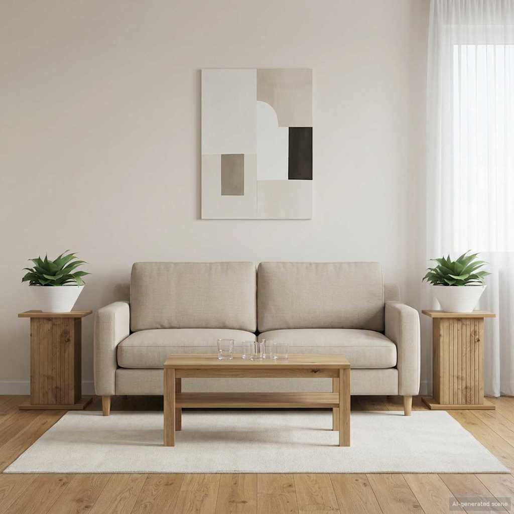 Supporto per piante 2 pcs Rovere Artigianale 30,5 x 30 x 43 cm | homemem39