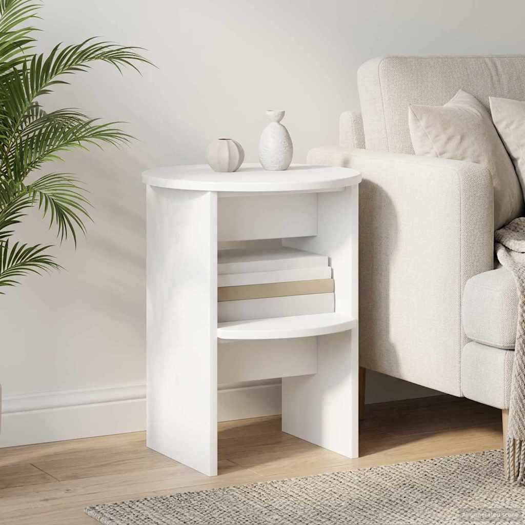 Mobile laterale Bianco Ø40 x 50 cm Legno ingegnerizzato | homemem39