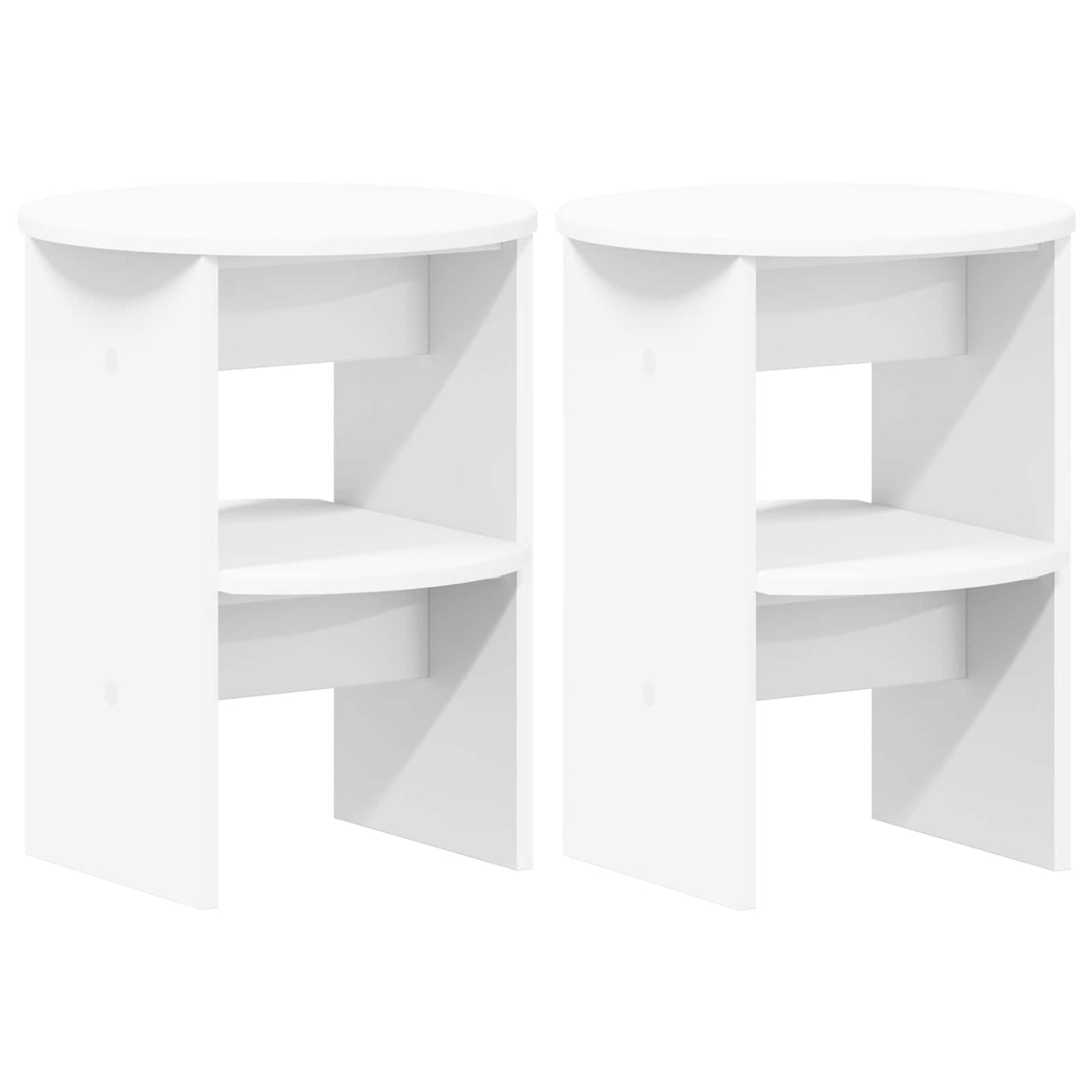 Mobile laterale 2 pz Bianco Ø40 x 50 cm Legno ingegnerizzato