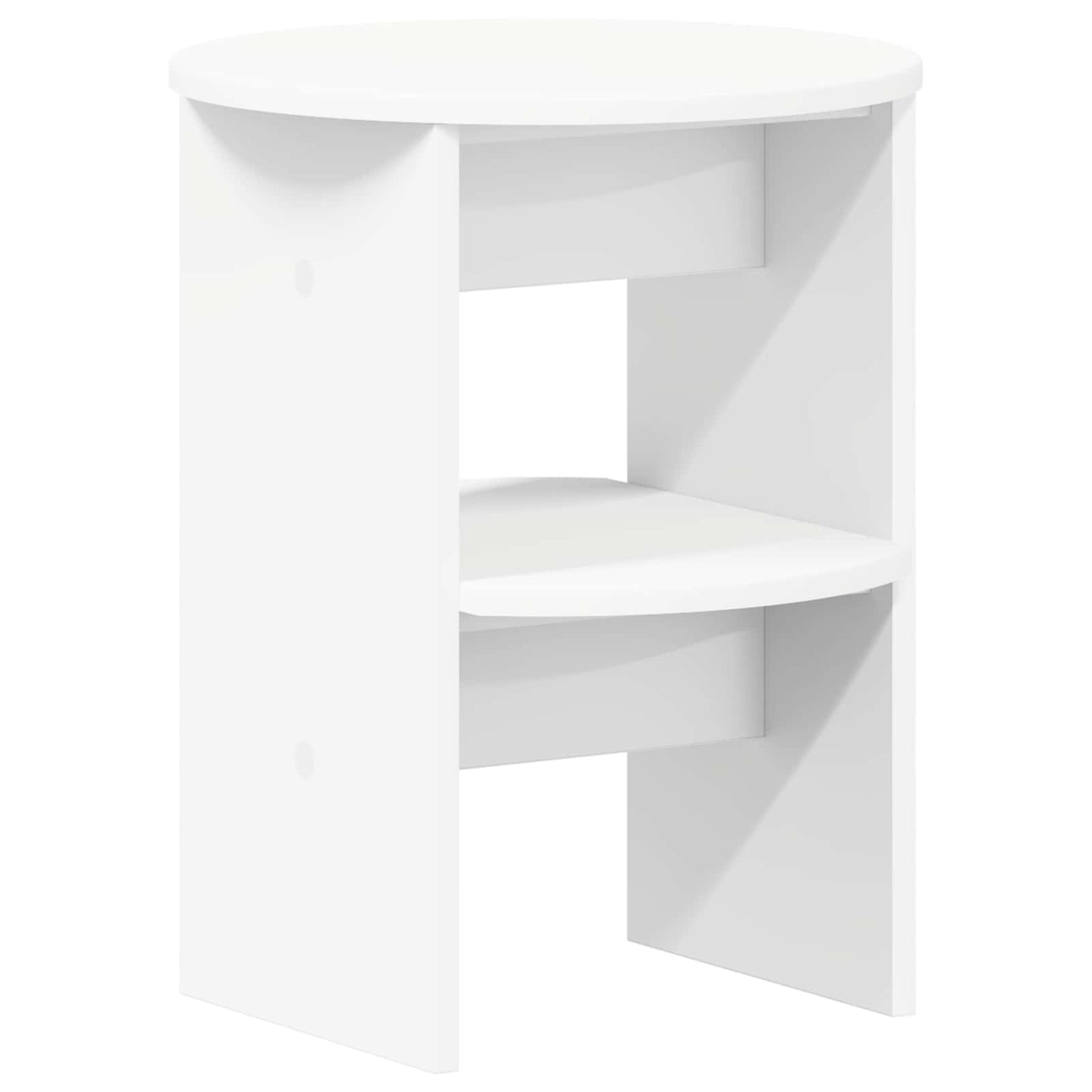 Mobile laterale 2 pcs Bianco Ø40 x 50 cm Legno ingegnerizzato