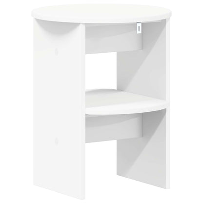 Mobile laterale 2 pz Bianco Ø40 x 50 cm Legno ingegnerizzato
