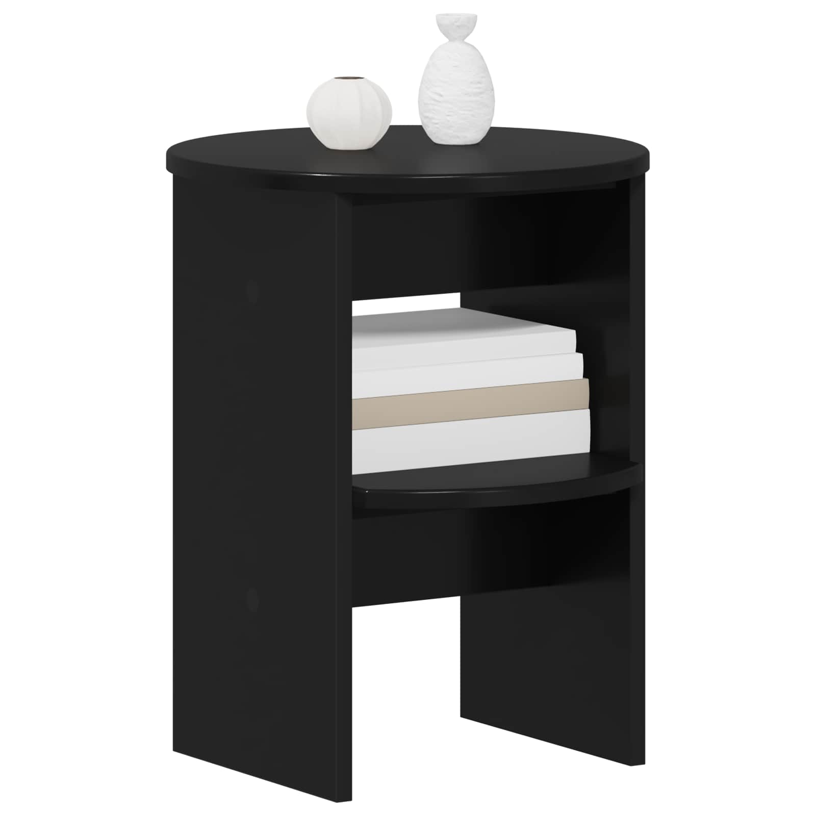Mobile laterale Nero Ø40 x 50 cm Legno ingegnerizzato | homemem39