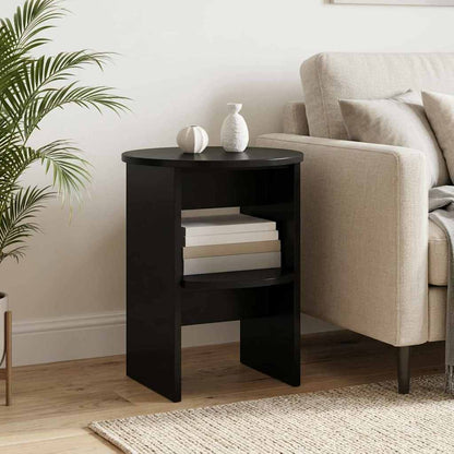 Mobile laterale 2 pcs Nero Ø40 x 50 cm Legno ingegnerizzato