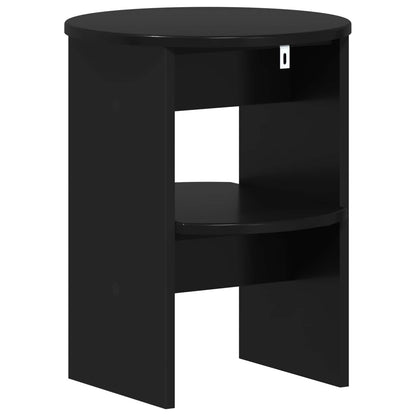 Mobile laterale 2 pcs Nero Ø40 x 50 cm Legno ingegnerizzato
