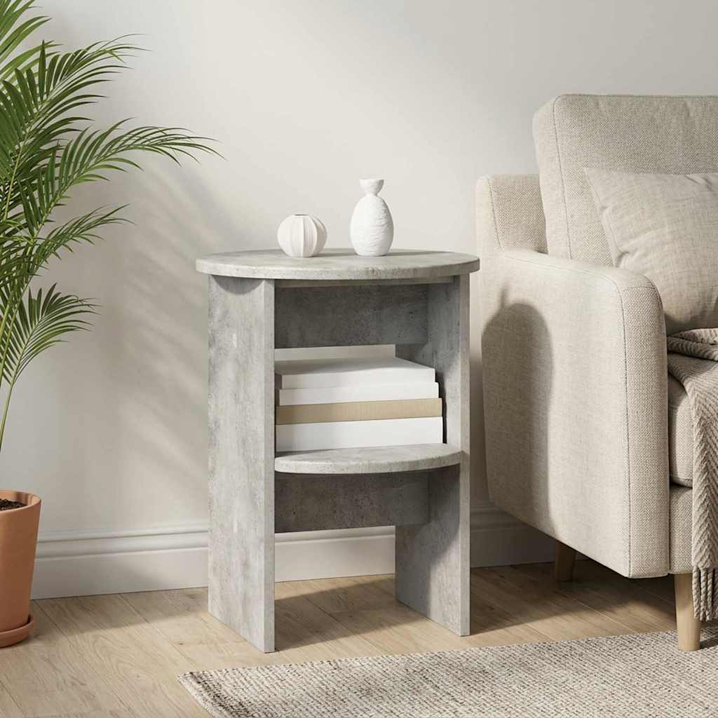 Mobile laterale 2 pz Grigio Cemento Ø40 x 50 cm
