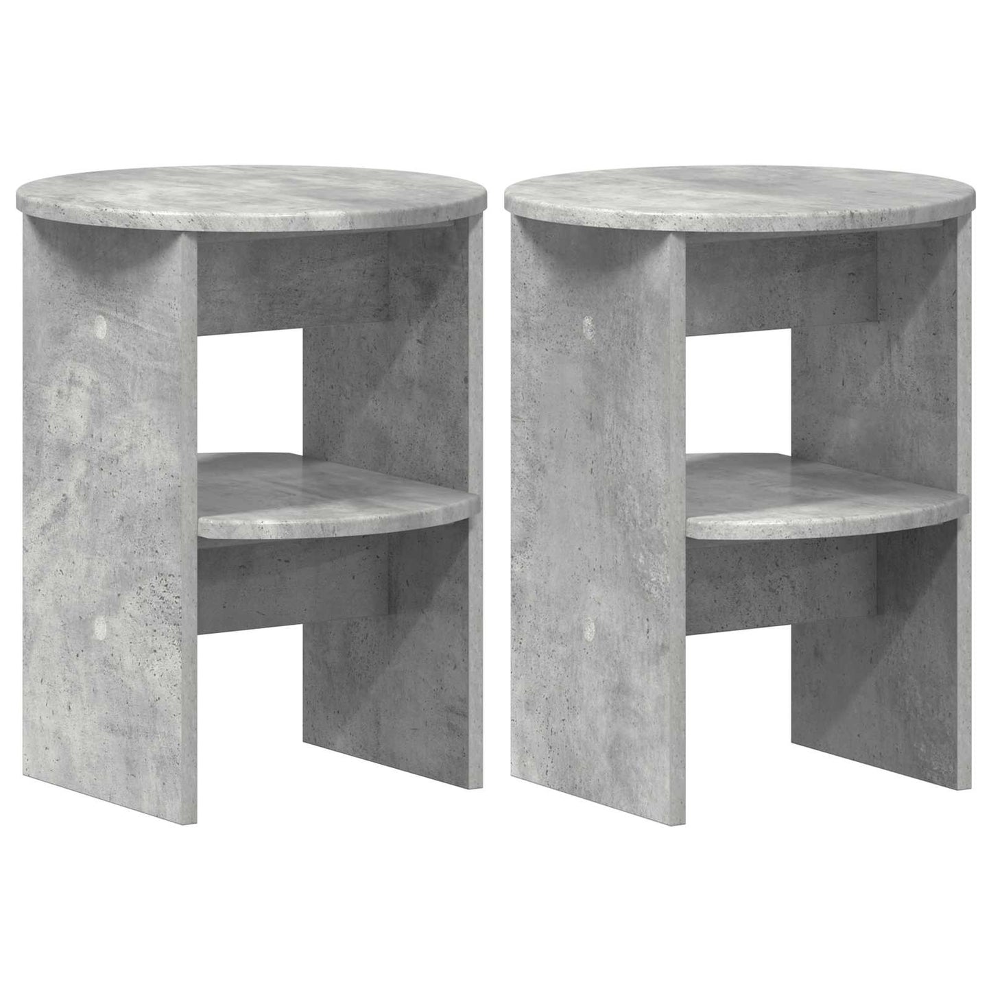 Mobile laterale 2 pcs Grigio Cemento Ø40 x 50 cm