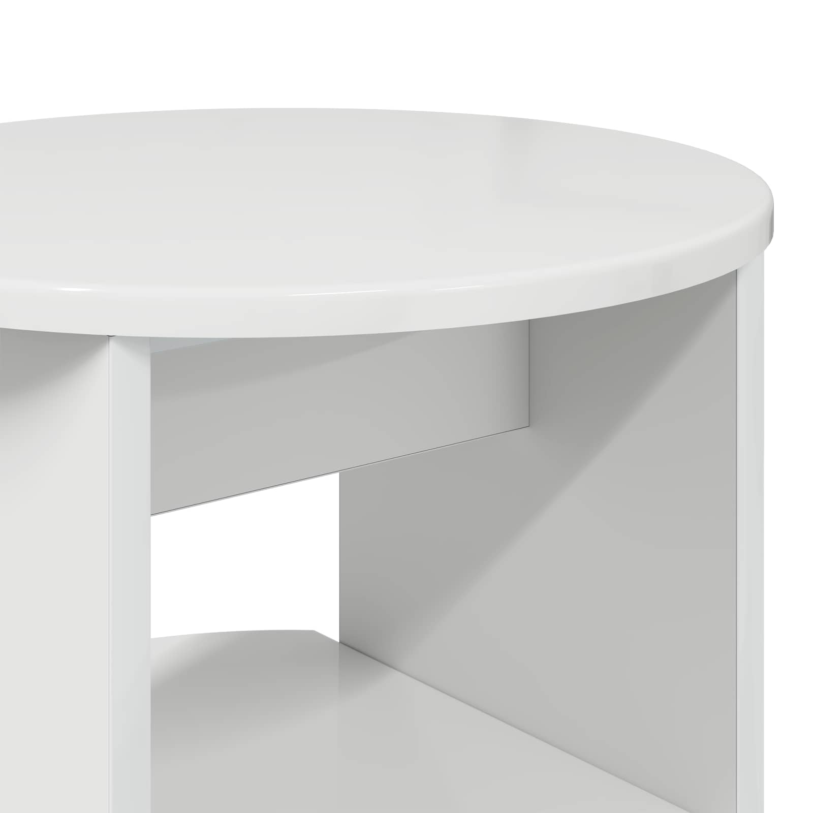 Mobile laterale Bianco Lucido Ø40 x 50 cm Legno ingegnerizzato | homemem39