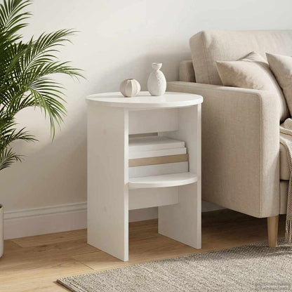 Mobile laterale Bianco Lucido Ø40 x 50 cm Legno ingegnerizzato