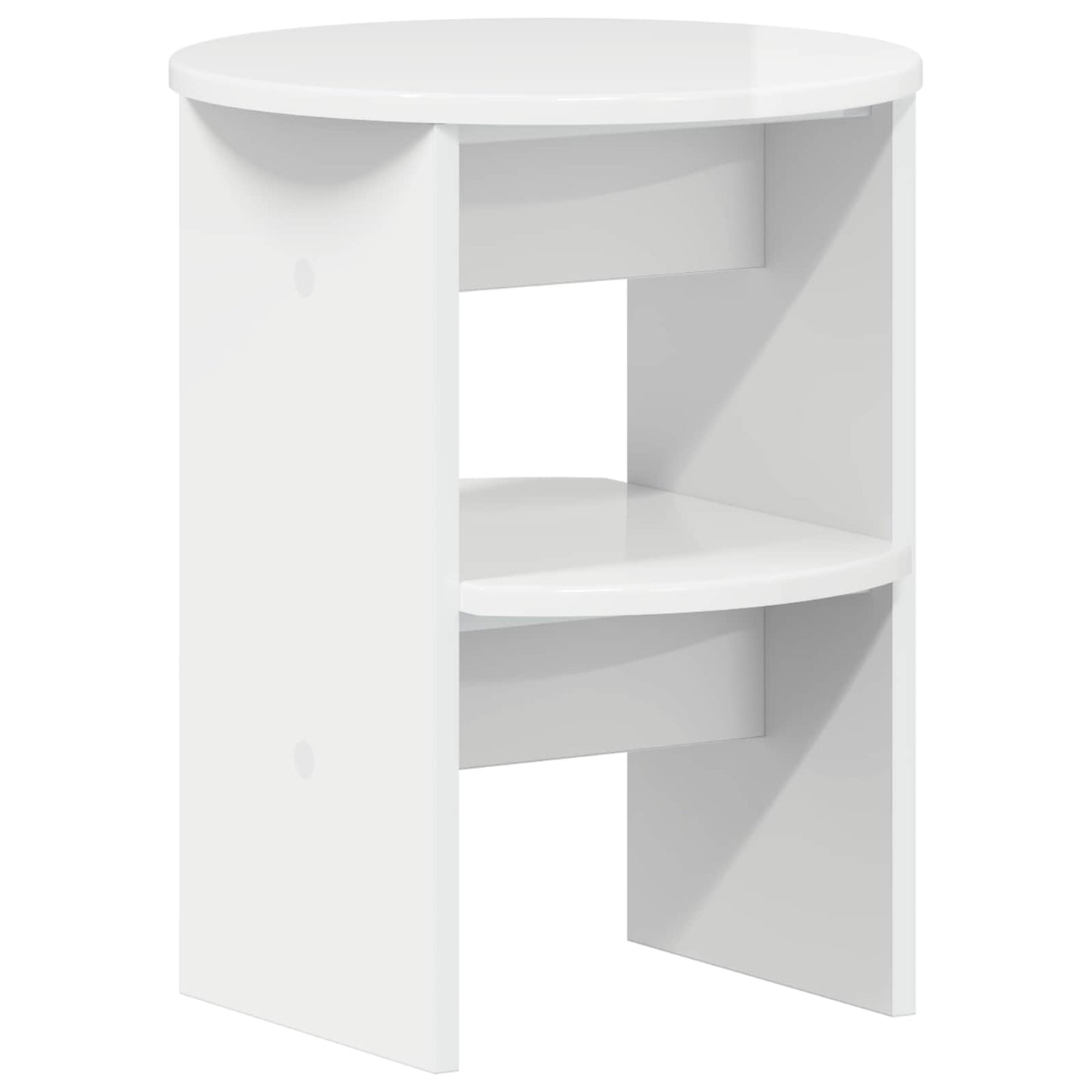Mobile laterale Bianco Lucido Ø40 x 50 cm Legno ingegnerizzato | homemem39