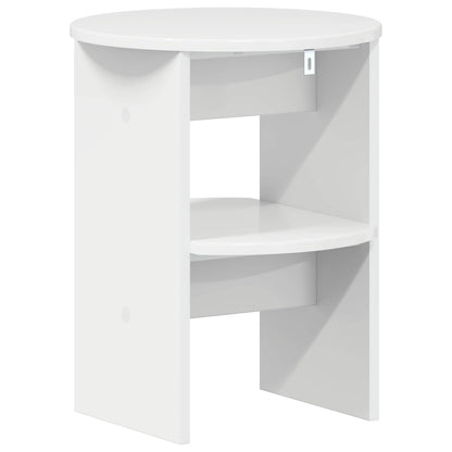 Mobile laterale Bianco Lucido Ø40 x 50 cm Legno ingegnerizzato | homemem39