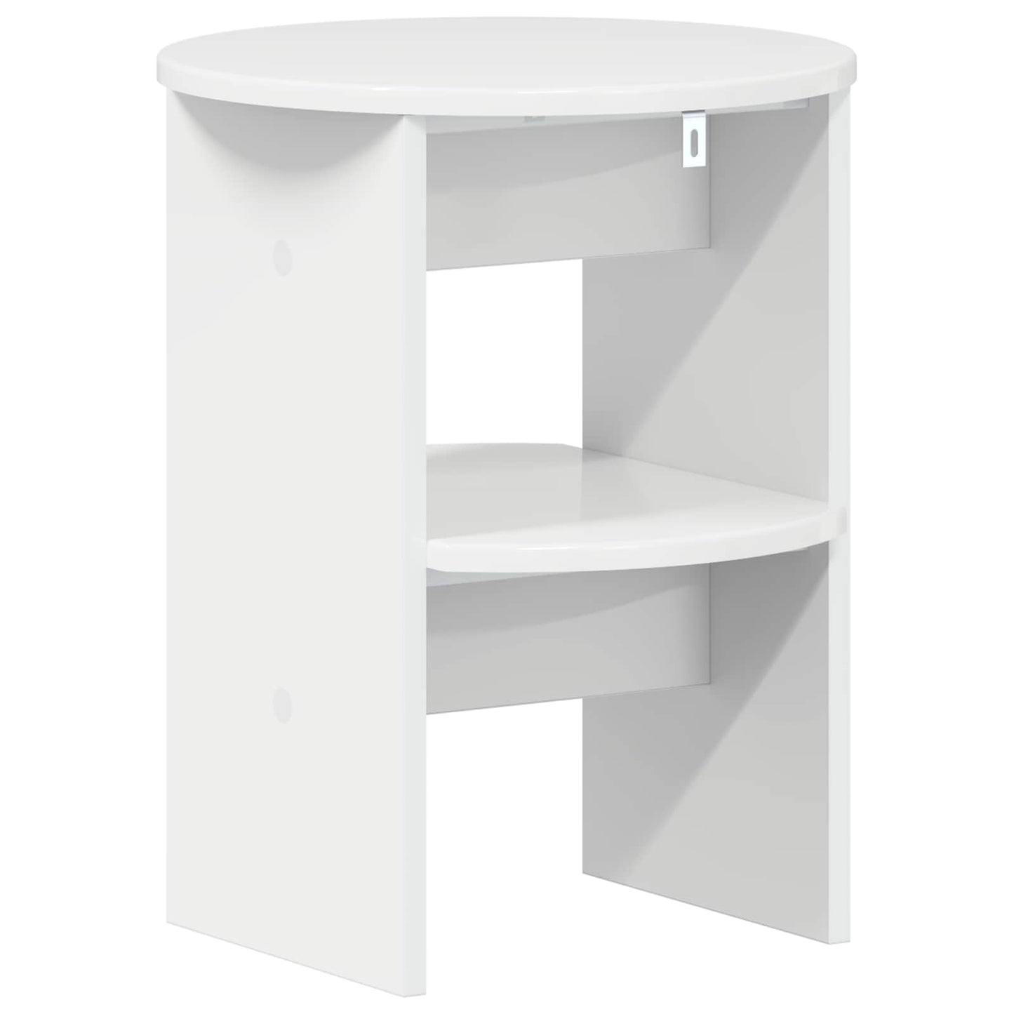 Mobile laterale Bianco Lucido Ø40 x 50 cm Legno ingegnerizzato