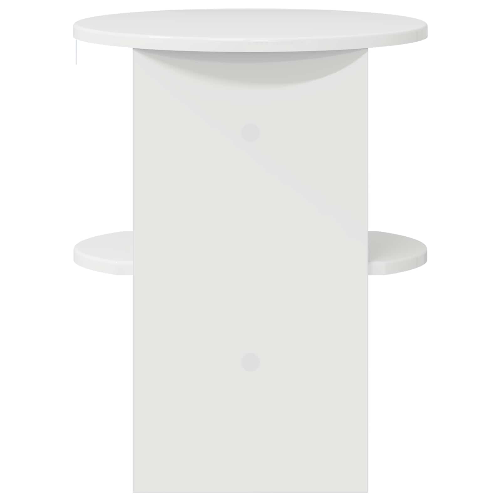 Mobile laterale Bianco Lucido Ø40 x 50 cm Legno ingegnerizzato | homemem39