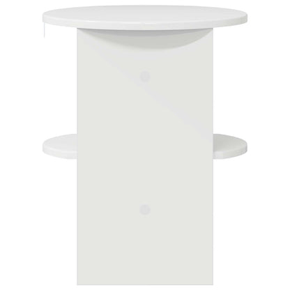 Mobile laterale Bianco Lucido Ø40 x 50 cm Legno ingegnerizzato | homemem39